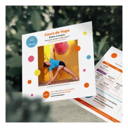 Un flyer de rentrée coloré pour Kosha Yoga à Grabels