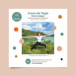 Recto du flyer carré pour Kosha Yoga