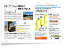 Double page du Juramag #16, chantier et infographie