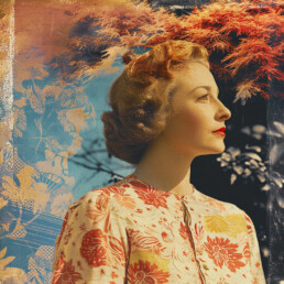 Collage digital vintage généré par Midjourney V6